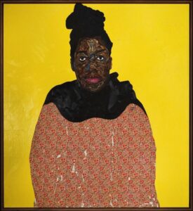 Amoako Boafo, Enyonam’s Black Shawl, 2020 © Courtesy des Künstlers und Mariane Ibrahim Gallery, Paris © Bildrecht, Wien 2024