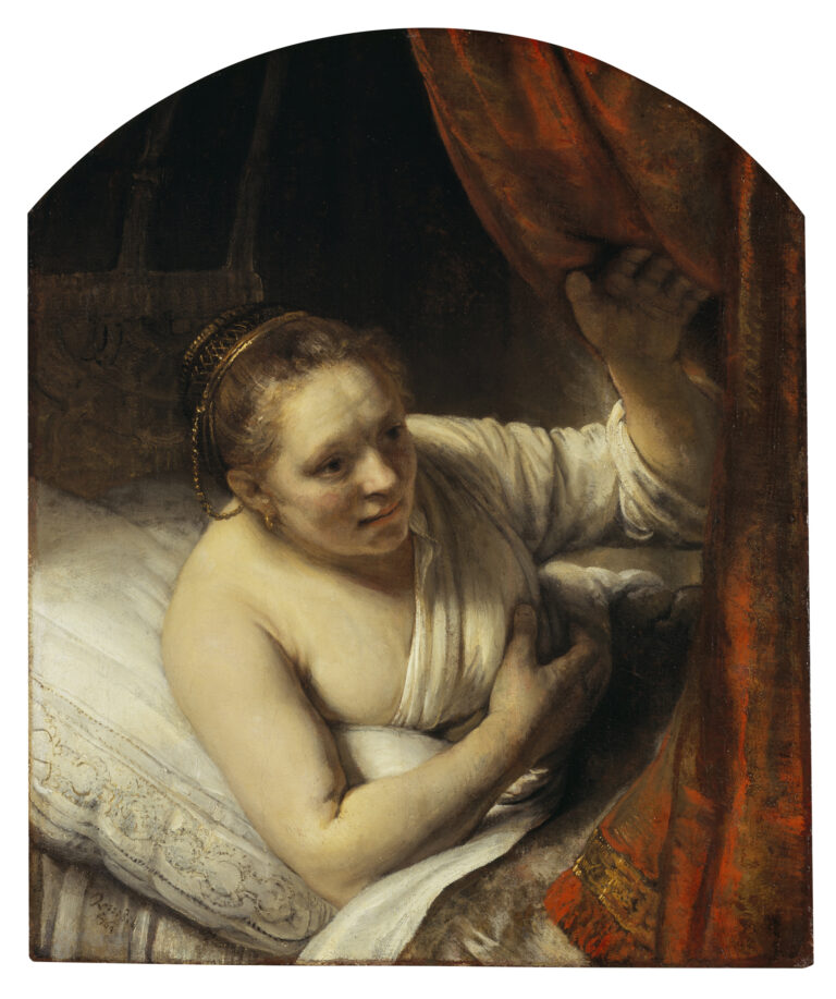 Rembrandt (Rembrandt Harmensz van Rijn) Rembrandt Harmensz. van Rijn
(1606 Leiden – 1669 Amsterdam)
Junge Frau im Bett (Sara erwartet Tobias)
1647
Leinwand, 81,10 x 67,80 cm (oben abgerundet)
Edinburgh, National Galleries of Scotland; presented by William McEwan 1892
© National Galleries of Scotland, Foto: Antonia Reeve